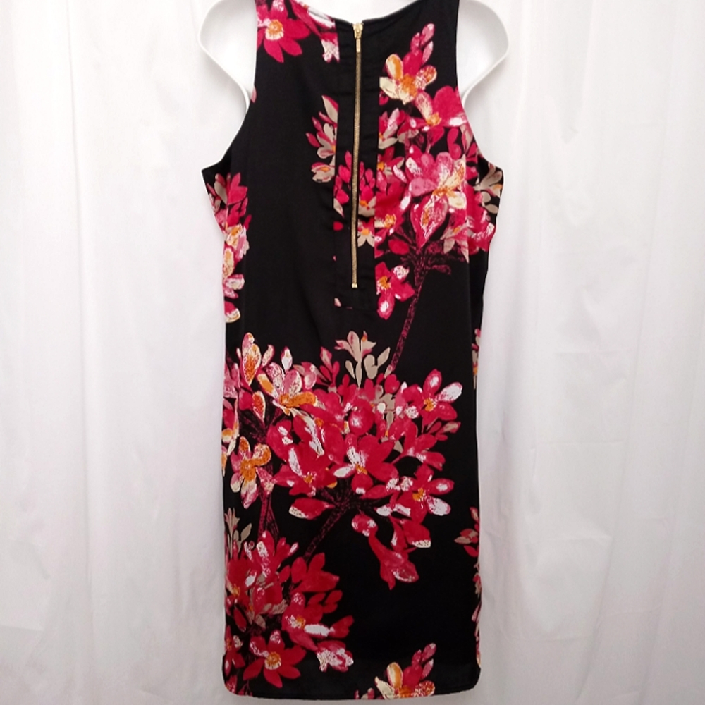 Dana Buchman Tropical Floral Sleeveless Sheath Dress - Picture 2 of 7
